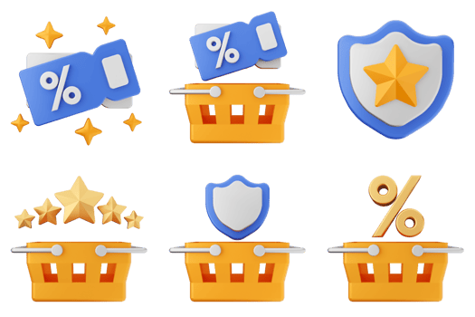 A set of icons for shopping baskets png