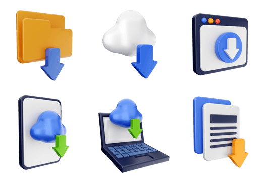 Various icons of cloud, laptop, and other devices png