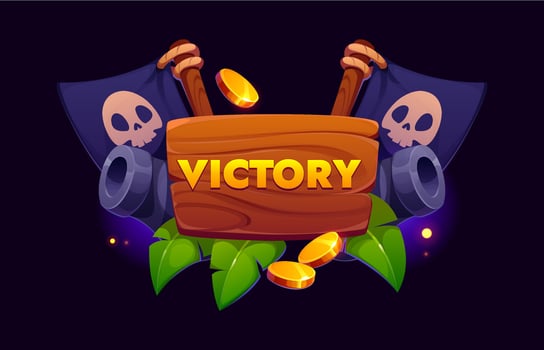 Pirate game victory award icon Ui asset reward vector
