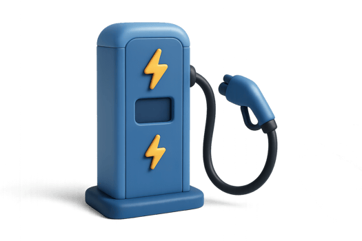 Simple Futuristic Electric Car Charger Stand for Modern Vehicles png