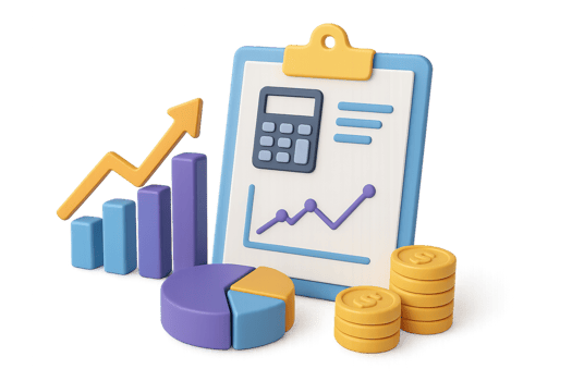 3D Financial Analysis Chart Graphs and Coins for Business Insights png