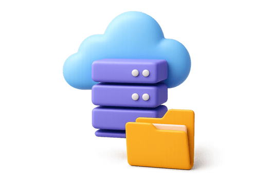Simple 3D Cloud Data Composition for Digital Storage Concept png