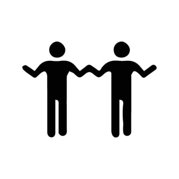 Icon of Two Individuals Holding Hands. Illustration of Friendship. Teamwork. vector