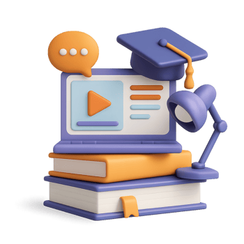 Virtual Learning Concept with Books and Laptop in 3D Design png