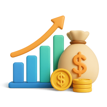 Investment Growth and Profit Visualization with Money Assets png