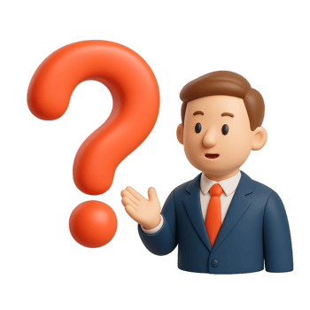 Stylized 3D Character with Question Mark, Simple Design Concept png