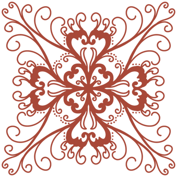 A red and black design with swirls png