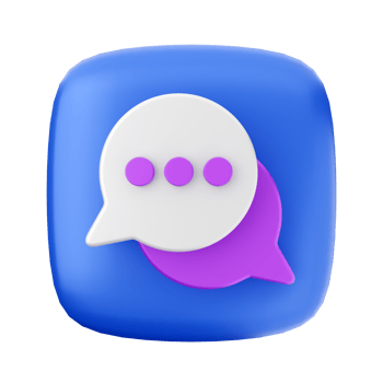 A purple and blue chat bubble icon png
