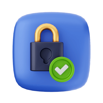 A blue lock with a green check mark png