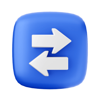 A blue button with two arrows pointing in different directions png