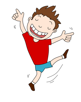 Boy dancing with joy png