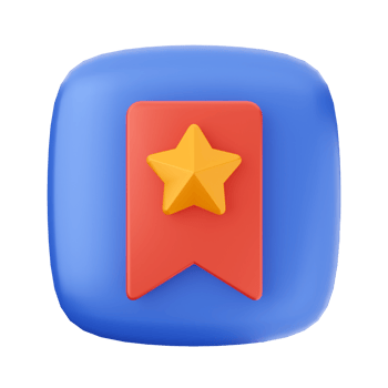 A star on a blue button with a red ribbon png