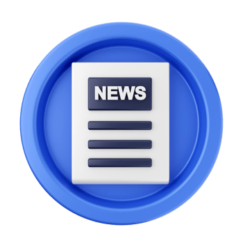 News icon on a blue button png