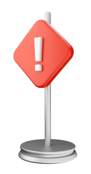 A red warning sign on a stand png