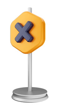 A yellow and blue x sign on a stand png