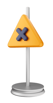 A yellow triangle with an x on it png