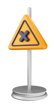A yellow and orange warning sign on a stand png