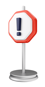 A red and white sign with an exclamation point on it png