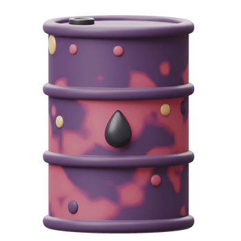 3d rendered oil barrel with camouflage design and a black droplet symbol emphasizing petroleum png