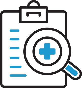 Medical Record Clipboard and Magnifier Icon png