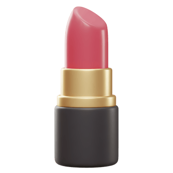 Luxurious pink lipstick in 3d rendering representing beauty and cosmetics products png