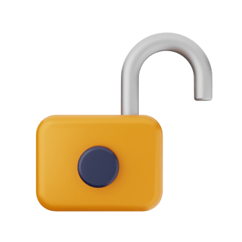 An orange padlock with a blue button png