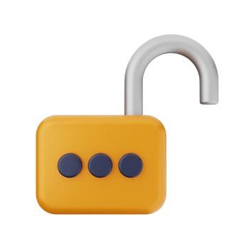 An orange lock with three buttons on it png