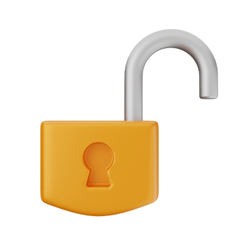 An orange padlock with a keyhole on a black background png
