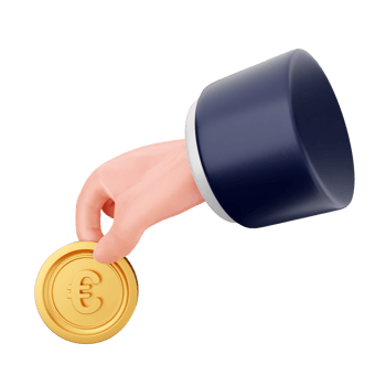 Hand holding a gold coin on a black background png
