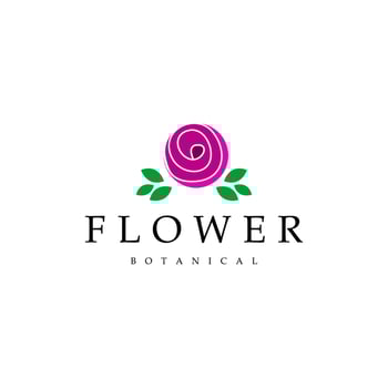 Minimalist Botanical Round Flower Logo vector