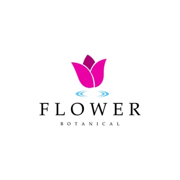 Minimalist Botanical Flower Flower Logo vector
