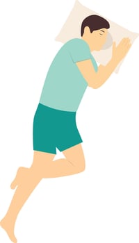 Men Sleeping Position Illustration in Flat Design. vector