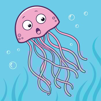 Jellyfish cartoon illustration vector