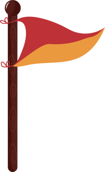 Illustration of Red and Yellow Scout Flag on Pole png