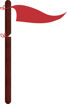 Red and White Flag on Wooden Post png