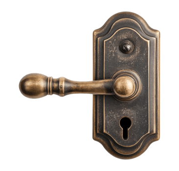 Vintage door handle isolated on a transparent background png