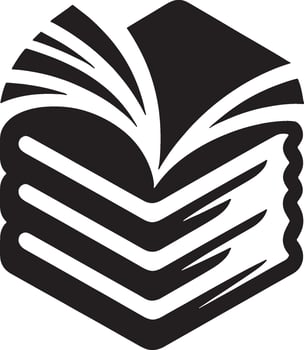 Black and white logo of a illustration book. vector