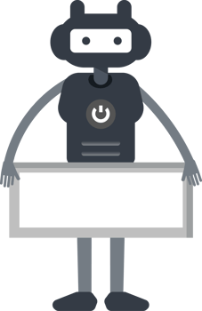 Cute Black Humanoid Robot Character and Blank Signage png