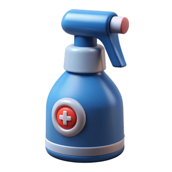 3D Icon of a Medical Spray Bottle, Disinfectant or Sanitizer Container Symbol for Healthcare, Cleaning, Hygiene, Hospital Supplies, and Safety Awareness png
