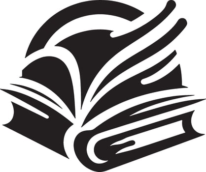 An open book with a feather flying out of it vector