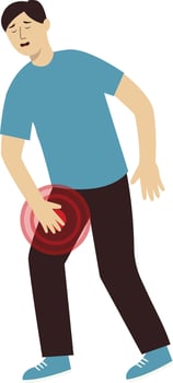 Illustration of Male Body Pain with Cartoon Design vector