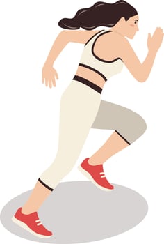 Young Woman Running Marathon Illustration vector