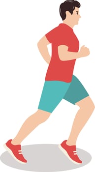 Young Man Running Marathon Illustration Isolated on White Background vector
