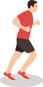 Young Man Running Marathon Illustration in Flat Design vector