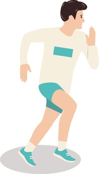 Young Man Running Marathon Illustration with Flat Design vector