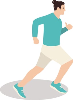 Young Man Running Marathon Illustration with Flat Design. vector