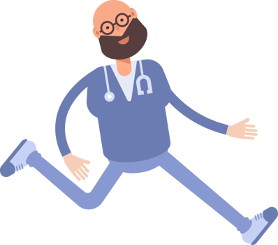 Male Physician Character Walking png