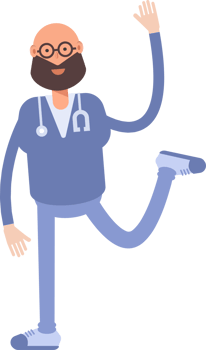 Male Physician Character Rising One HandIllustration png