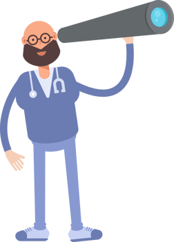 Male Physician Character Using Binoculars png
