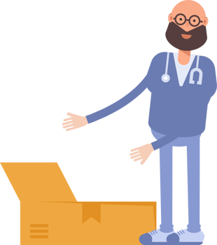 Male Physician Character Opening Box png